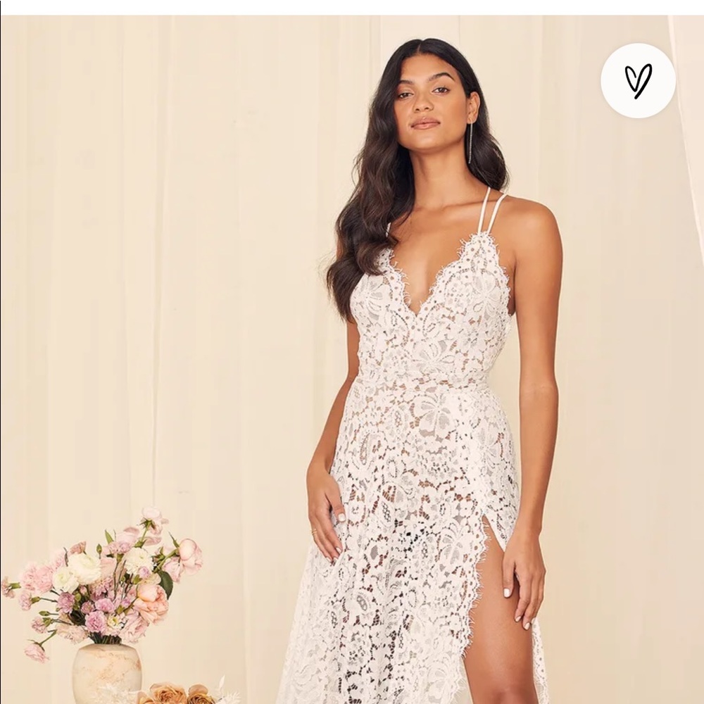 White Lulus Lace Dress Never Worn